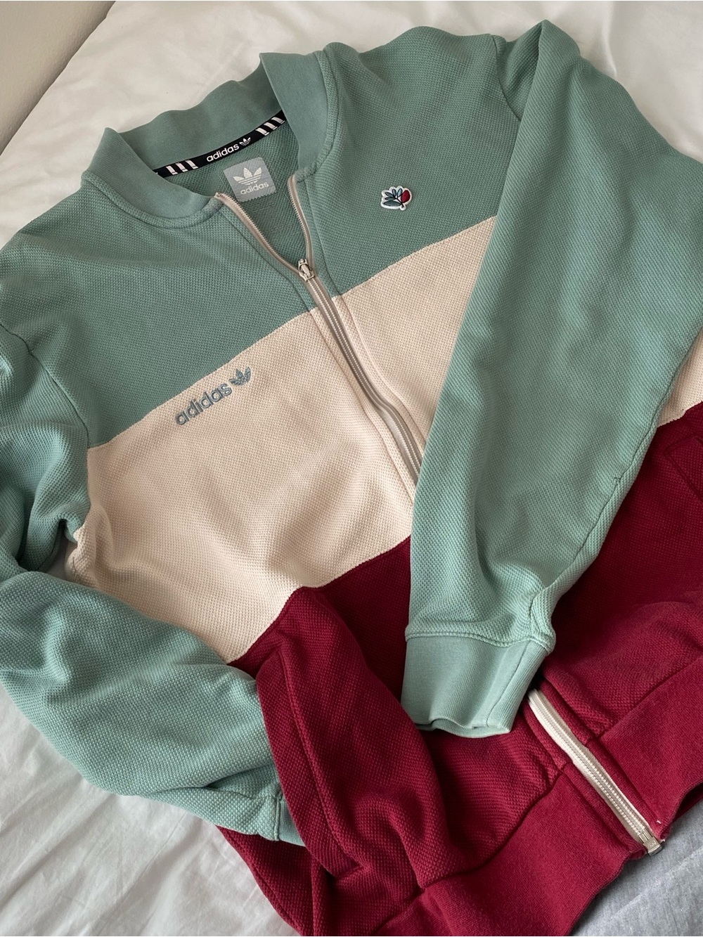 Adidas Skateboarding x Magenta Track Full Zipped Jacket - Size: Medium